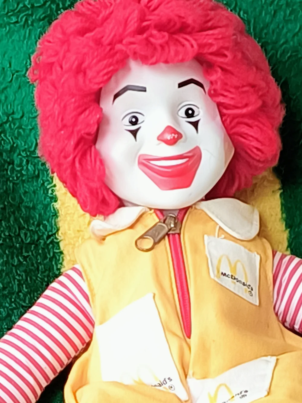 McDonald’s Ronald McDonald Plush Doll - Red Hair, Yellow Outfit Porcelain Head